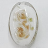 Handmade Lampwork Gold Sand Beads, Flat Oval 24x17mm Hole:1mm, Sold by PC