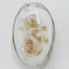 Handmade Lampwork Gold Sand Beads, Flat Oval 24x17mm Hole:1mm, Sold by PC