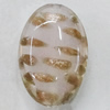 Handmade Lampwork Gold Sand Beads, Flat Oval 24x17mm Hole:1mm, Sold by PC