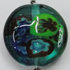 Inner Flower Handmade Lampwork Beads, Flat Round 20mm Hole:2mm, Sold by PC