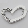 Pendant Zinc Alloy Jewelry Findings Lead-free, Hollow Heart 18x14x2.5mm  Sold by Bag