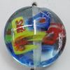 Inner Flower Handmade Lampwork Beads, Flat Round 20mm Hole:2mm, Sold by PC