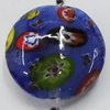 Inner Flower Handmade Lampwork Beads, Flat Round 20mm Hole:2mm, Sold by PC