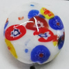 Inner Flower Handmade Lampwork Beads, Flat Round 20mm Hole:2mm, Sold by PC