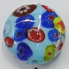 Inner Flower Handmade Lampwork Beads, Flat Round 20mm Hole:2mm, Sold by PC