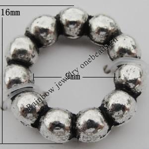 Spacer Zinc Alloy Jewelry Findings Lead-free, Donut 16x9mm,  Sold by Bag