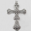 Pendant Zinc Alloy Jewelry Findings Lead-free, Cross 42x65mm Thickness:9mm Hole:4mm, Sold by Bag