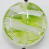 Handmade Lampwork Beads, Flat Round 20mm Hole:1mm, Sold by PC