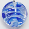 Handmade Lampwork Beads, Flat Round 20mm Hole:1mm, Sold by PC