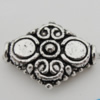 Bead Zinc Alloy Jewelry Findings Lead-free, Diamond 15x12mm, Hole:1mm, Sold by Bag