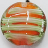 Handmade Lampwork Beads, Flat Round 20mm Hole:1mm, Sold by PC