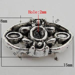 Connector Zinc Alloy Jewelry Findings Lead-free, 15x8mm, Hole:1mm, Sold by Bag