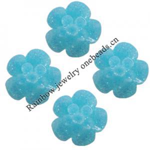 Resin Cabochons, No Hole Headwear & Costume Accessory, Flower 12mm, Sold by Bag