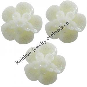 Resin Cabochons, No Hole Headwear & Costume Accessory, Flower 12mm, Sold by Bag