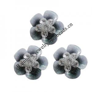 Resin Cabochons, No Hole Headwear & Costume Accessory, Flower 12mm, Sold by Bag