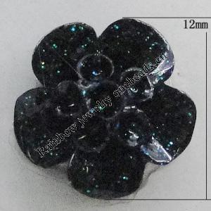 Resin Cabochons, No Hole Headwear & Costume Accessory, Flower 12mm, Sold by Bag