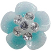 Resin Cabochons, No Hole Headwear & Costume Accessory, Flower with Acrylic Zircon 12mm, Sold by Bag