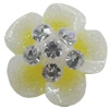 Resin Cabochons, No Hole Headwear & Costume Accessory, Flower with Acrylic Zircon 12mm, Sold by Bag