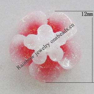 Resin Cabochons, No Hole Headwear & Costume Accessory, Flower 12mm, Sold by Bag