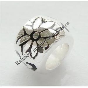 Sterling Silver Beads European Style, Drum, 9.5x7mm, Hole:Approx 5MM, Sold by PC