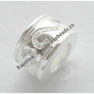 Sterling Silver Beads European Style, Tube, 10x6mm, Hole:Approx 5.5MM, Sold by PC