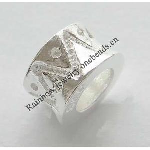 Sterling Silver Beads European Style, Tube, 10x6mm, Hole:Approx 5.6MM, Sold by PC