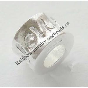 Sterling Silver Beads European Style, Rondelle, 9.5x6.3mm, Hole:Approx 5MM, Sold by PC