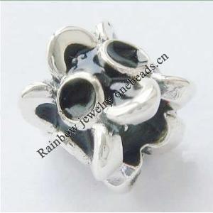 Sterling Silver Beads European Style, with enamel, Tube, 8.5x8mm, Hole:Approx 4MM, Sold by PC