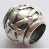 Sterling Silver Beads European Style, No troll, Drum, 9x8mm, Hole:Approx 6MM, Sold by PC