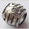 Sterling Silver Beads European Style, No troll, Drum, 9x8mm, Hole:Approx 6MM, Sold by PC