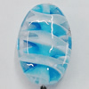 Handmade Lampwork Beads, Flat Oval 25x17mm Hole:1mm, Sold by PC