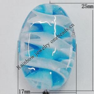 Handmade Lampwork Beads, Flat Oval 25x17mm Hole:1mm, Sold by PC