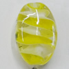 Handmade Lampwork Beads, Flat Oval 25x17mm Hole:1mm, Sold by PC