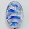 Handmade Lampwork Beads, Flat Oval 25x17mm Hole:1mm, Sold by PC