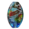 Inner Flower Handmade Lampwork Beads, Flat Oval 27x16mm Hole:1mm, Sold by PC
