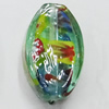 Inner Flower Handmade Lampwork Beads, Flat Oval 27x16mm Hole:1mm, Sold by PC