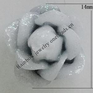 Resin Cabochons, No Hole Headwear & Costume Accessory, Flower 14mm, Sold by Bag