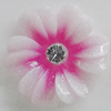 Resin Cabochons, No Hole Headwear & Costume Accessory, Flower with Acrylic Zircon 20mm, Sold by Bag