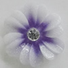 Resin Cabochons, No Hole Headwear & Costume Accessory, Flower with Acrylic Zircon 20mm, Sold by Bag