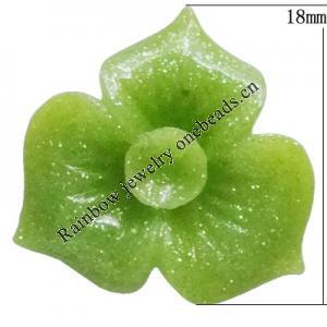 Resin Cabochons, No Hole Headwear & Costume Accessory, Flower 18mm, Sold by Bag