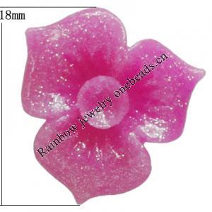 Resin Cabochons, No Hole Headwear & Costume Accessory, Flower 18mm, Sold by Bag