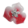 Resin Cabochons, No Hole Headwear & Costume Accessory, Flower with Acrylic Zircon 18mm, Sold by Bag