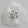 Resin Cabochons, No Hole Headwear & Costume Accessory, Flower with Acrylic Zircon 18mm, Sold by Bag