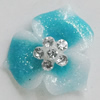 Resin Cabochons, No Hole Headwear & Costume Accessory, Flower with Acrylic Zircon 18mm, Sold by Bag