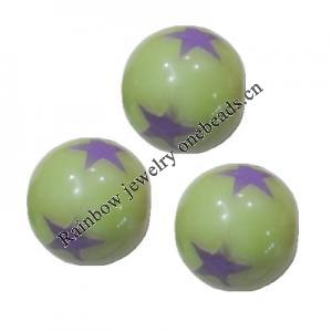 Handmade Solid Acrylic Beads, Round 20mm, Sold by Bag