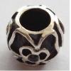 Sterling Silver Beads European Style, No troll, Drum, 9x8mm, Hole:Approx 5MM, Sold by PC