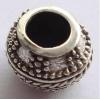 Sterling Silver Beads European Style, No troll, Drum, 10x8mm, Hole:Approx 5MM, Sold by PC