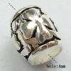 Sterling Silver Beads European Style, No troll, Drum, 9x8mm, Hole:Approx 4MM, Sold by PC