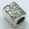Sterling Silver Beads European Style, No troll, Tube, 7x8x9mm, Hole:Approx 4MM, Sold by PC