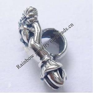 Sterling Silver Beads European Style, No troll, 16x7x8mm, Hole:Approx 4MM, Sold by PC